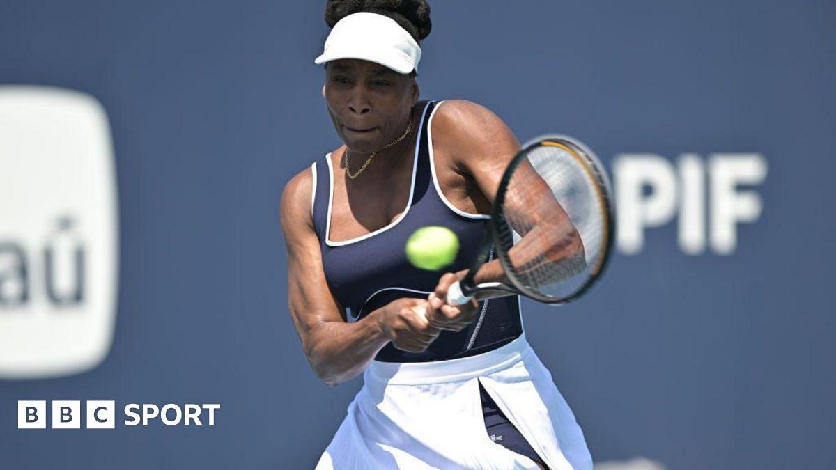 Venus Williams striking a tennis ball