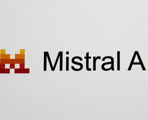 The logo of the French company Mistral AI.
